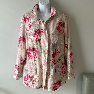 ETCETERA SILK  lined hooded floral JACKET 10